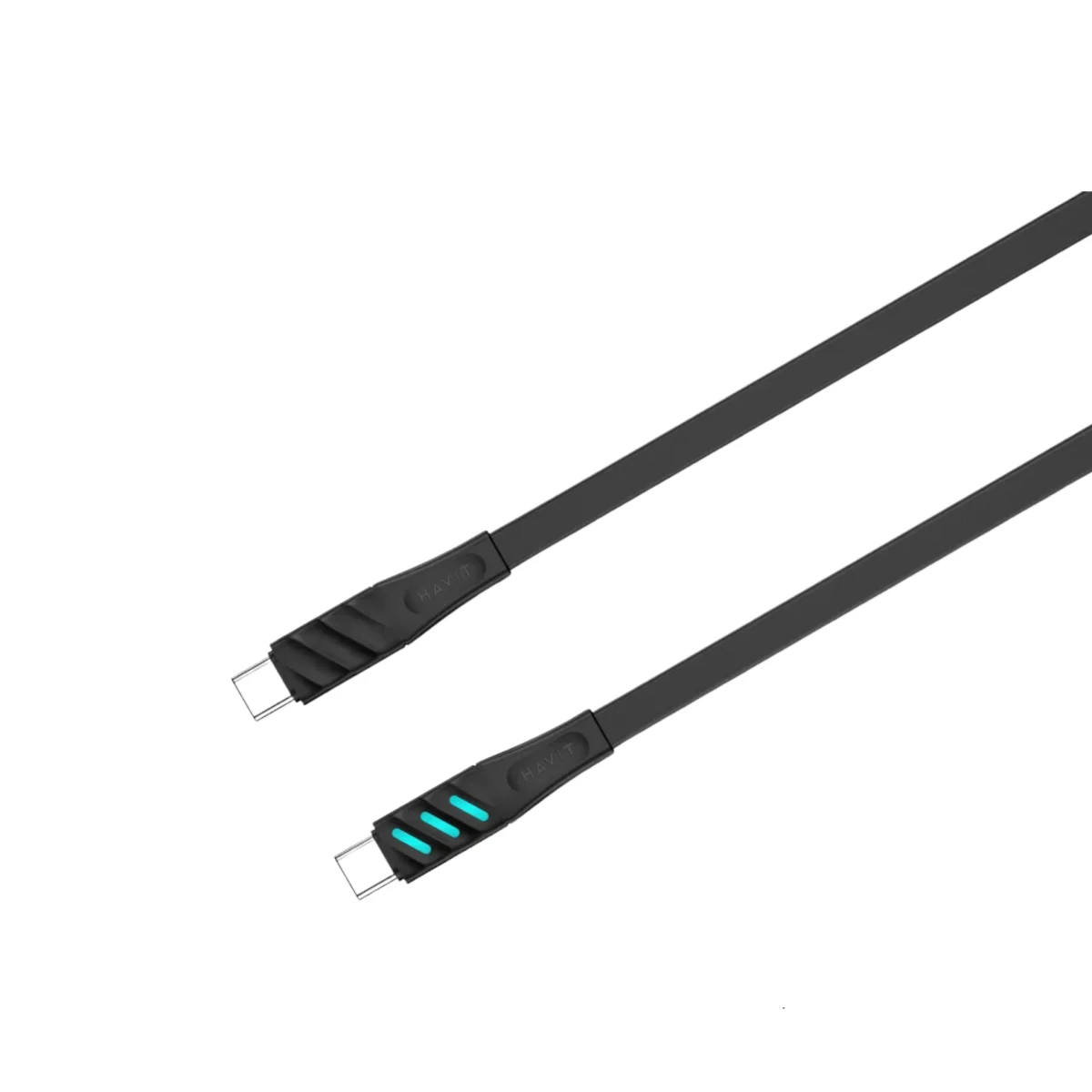 HAVIT CB6254 PD60W USB-C to USB-C Optical Charging Cable - Black HAVIT CB6254 PD60W USB-C to USB-C Optical Charging Cable - Black